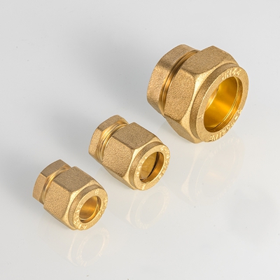 EN1254 Hujung Hentian Mampatan Loyang Palsu untuk Bekalan Air Tekanan Rendah Pemasangan Paip