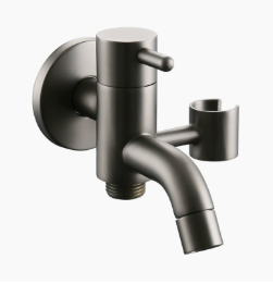 Keran Sejuk Tunggal Loyang Pepejal, Paip Berbilang Guna untuk Mesin Basuh & Sinki Mop dengan Injap Sudut Pistol Sembur