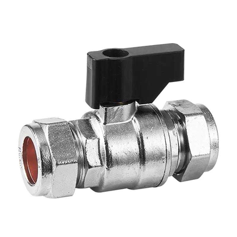 Injap Bebola Lurus Tebal Ferrule Berganda Penuh Loyang